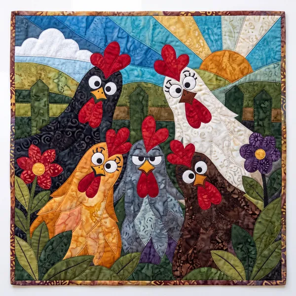 Funny Chickens quilt pattern