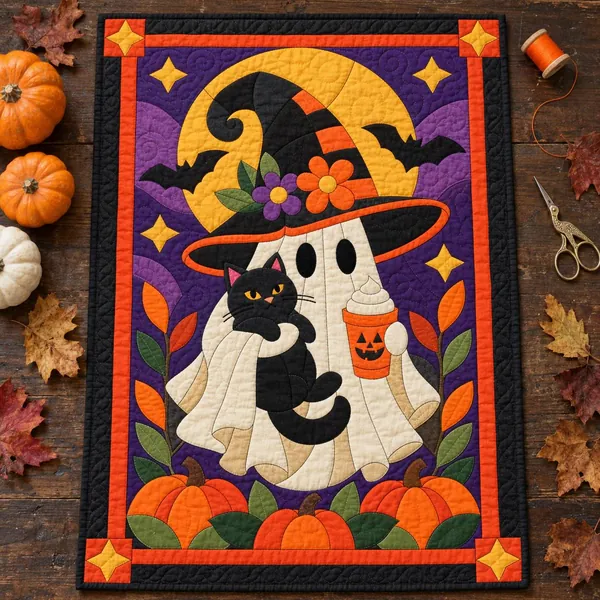 Ghost and Black Cat quilt pattern