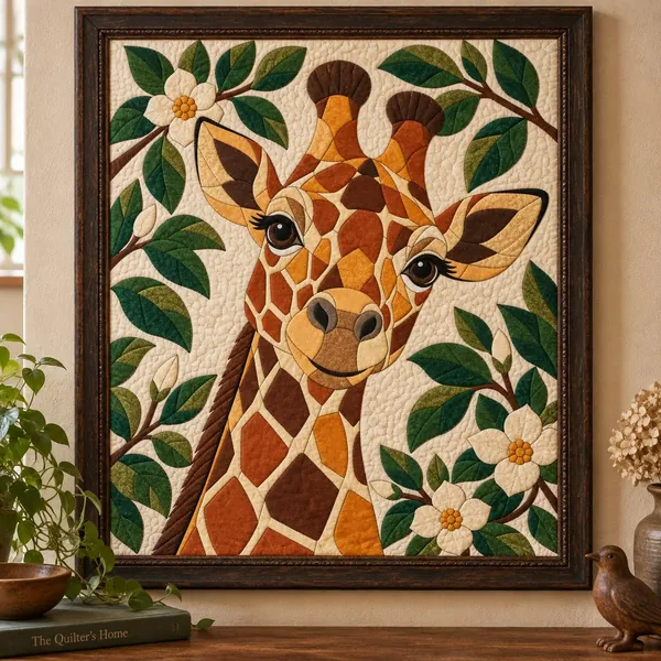 Giraffe and Magnolias quilt pattern