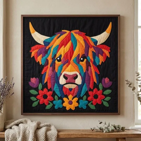 Highland Cow quilt pattern
