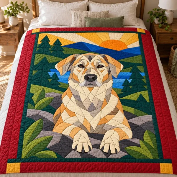 A4 Chart Pattern Mixed Breed Dog Quilt Pattern – Mountain Sunrise | Wildbloom Quilts
